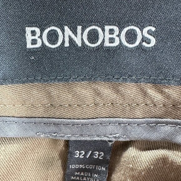 Bonobos Pants Mens 32 Wednesday Chino Straight Leg Tan Cotton Flat Front Pockets - Picture 8 of 11